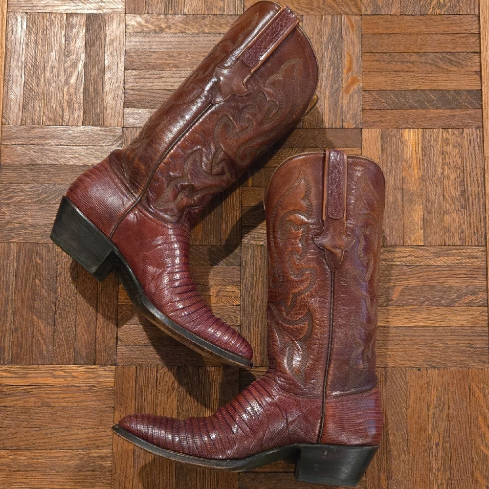 RARE VTG! Lucchese Classic Lizard Boots W/FREE 3D LEATHER WALLET TODAY ONLY! - Picture 2 of 16